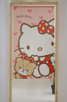 大賀屋 日本製 Hello Kitty 門簾 風水簾 愛心熊 粉 掛簾 簾子 凱蒂貓 KT 三麗鷗 J00010494