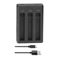 Battery Charger for Insta360 ONE X2 Rechargeable Battery + LED 3-Slots Charger for Insta 360 ONE X 2 Action Camera