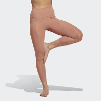 Adidas YO ESS 78 TIG [IC8310] 女 緊身褲 亞洲版 運動 訓練 瑜珈 高腰 吸濕排汗 裸粉