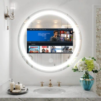 Modern Design Round Mirror With Tv Magic Android Mirror Smart Led Mirror Bathroom With Tv Android