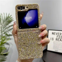 Diamond Sparkling Powder TPU Soft Phone Case for Samsung Galaxy Z Flip 5 4 3 Flip5 Flip4 Flip3 5G Shockproof Cover