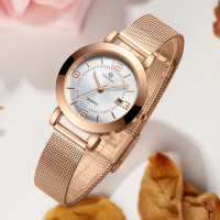 Jam Tangan Wanita, Jam Tangan Kuarza W Twelve Satu Angka Rom, Kabel Magnetik-Wayar Keluli Tahan Kara
