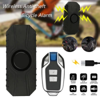 Wireless Bicycle Vibration Alarm USB Charge Waterproof Motorcycle Electric Bike Alarm Remote Control Anti Lost Security Sensor