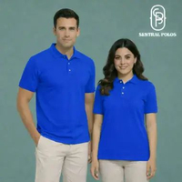 baju polo kaos kerah Sentral polos warna Biru benhur elektrik elektrick pria wanita poliester premiu