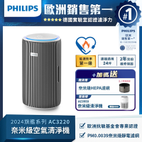 飛利浦 PHILIPS 奈米級空氣清淨機★AC3220/80~3/31前送AC0950★ 適用19坪
