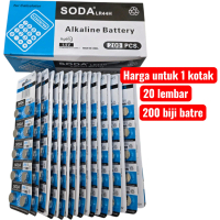 ( 1 KOTAK 20 LEMBAR 200 PCS ) baterai LR 44 AG13 LR44 SODA batre kalkulator batre mainan batre lamap