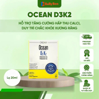 Ocean D3K2 - bổ sung Vitamin D3, K2 MK7 giúp trẻ phát triển chiều cao, xương - Chai 20ml