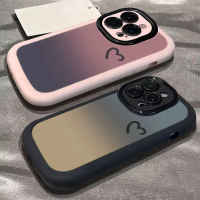 เคสโทรศัพท์แบบคู่รัก ดีไซน์ไล่โทนสีครึ่งหัวใจ เข้ากันได้กับ Apple 16/13, 12PRO, Puff, 7/8, XSXR, 11/