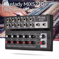Muslady MIX5210 Audio Mixer 10-Channel Mixing Console Digital Stereo for Recording DJ Network Live Broadcast Karaoke mixer audio
