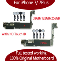 100% Original Unlocked For iPhone 7 Plus Motherboard With Touch ID Mainboard With Chips 32GB 128GB 256GB iOS 4G