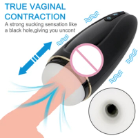 Sextoy for Men Vibration Adult Supplies Blowjob sucking Machine Aircraft Cup Pussy Artificial Vagina Sexy Toys Vaginas Heating
