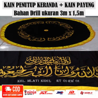 Paket tutup keranda jenazah plus kain payung jenazah bahan american drill full bordir