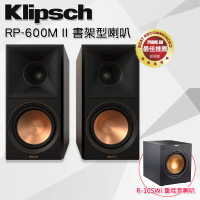 【Klipsch】RP-600M II 被動式書架型喇叭-黑檀(+R-10Swi 無線重低音)