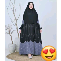 GAMIS COPLE IBU dan ANAK Amena Dress Simpel Elegan Gamis yoryu Motif Sultan  Baju Muslim Lebaran Rem