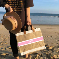 Custom Fashion Book Tote Monogram tote &amp; Travel Bag, Monogram Natural Beach Tote, Birthday Gift Quarantine Bag, Jute Carryall