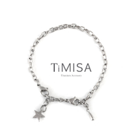 TiMISA 動感 純鈦手鍊(M) 串珠款(含延長鍊）