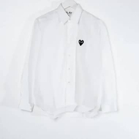 Kemeja CDG PLAY BLACK HEART WHITE LONG SHIRT 100% ORIGINAL Size M