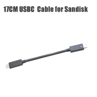 17CM USBC Power Cable Thunderbolt Type C 4K60Hz 60W with EMARK Chip Cable Cord for Sandisk Extreme SSD Solid State Drive
