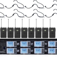 8 Channels UHF Wireless Headset Microphone mic system