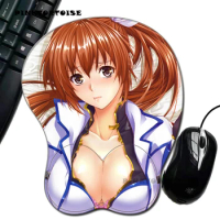 PINKTORTOISE Takamachi Nanoha Sexy Girl 3D Boobs Gaming Mouse pads with Silicone Gel Wrist Rest Mousepad Mat for LOLCSGO