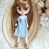 Blythe Doll clothes casual skirt spring blue cute handmade OB22 OB24 AZONE Blythe Doll Accessories Dress