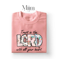 Christian Floral Graphic TShirt for Women Faith Bible Verse Tee Trust in The Lord with All Your Hear