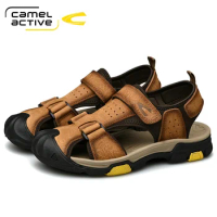 Camel Active New Summer Men's Sandals Casual Outdoor Beach Shoes Genuine Leather Man Chaussure Homme Male Flats