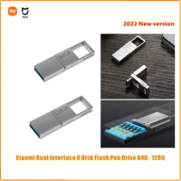 Xiaomi Dual Interface U Disk Flash Pen Drive 64G 128G Mini Metal Stick USB 3.2 Type-C Type-A Pen Drives Gifts Memory Phone Comp