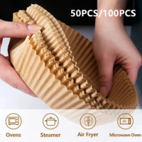 Air Fryer Pan Disposable Paper Liner Non-Stick Oil-proof Parchment Mat Cooking Microwave Oven Sheets Baking BBQ Cheese Cake Pad