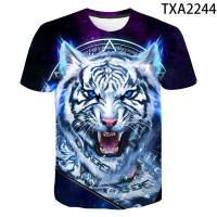 SUMMER NEW STYLE T-SHIRT MEN TIGER 3D PATTERN ANIMAL PRINT SHORT-SLEEVED  MEN'S PLUS-SIZE SHIRT SIZE