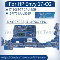For HP ENVY 17-CG Laptop Mainboard GPI70 LA-J501P L87980-601 SRG0N I7-1065G7 N17S-G3-A1 MX330 4G DDR4 Notebook Motherboard Test