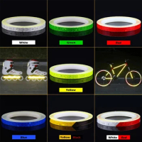 8meters Bicycle Wheels Reflect Fluorescent MTB Bike Reflective Sticker Strip Tape for Cycling Warning Safety Bicycle Wheel Decor