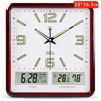 北極星電子掛鐘時鐘 (豪華款升級款靜音機芯-紅木色 (夜光款) 20英寸 (直徑50.5cm))