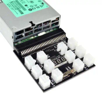 2021 Newest PCI-E 12V 64Pin To 12x 6Pin Power Supply Server Adapter Breakout Board For HP 1200W 750W PSU Server GPU BTC Mining