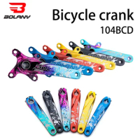 BOLANY Bike Crankset Mountain 104BCD 170mm MTB with Bottom Bracket Hollow out Bicycle Crank Chainwheel Accessories