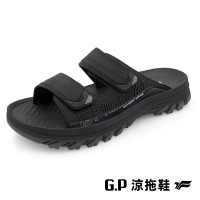 【G.P】男款綠藻科技舒適雙帶拖鞋G9382M-黑色(SIZE:40-45共二色)