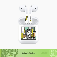 SDAN蘋果AirPods2代無線藍牙耳機貼紙大衛硅膠保護套男女通用
