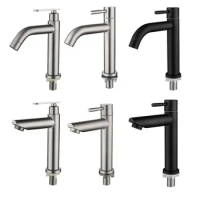 304 stainless steel single cold basin faucet, stainless steel hand wash basin faucet, single cold water faucet
