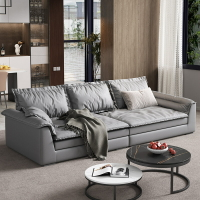 沙發 大沙發 沙發椅 超大座深沙發意式輕奢布藝羽絨直排科技布四人沙發現代簡約客廳