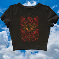 CROP TOP SLAYER HELL EAGLE | GRUNGE | CROPTOP | BAND METAL MUSIK ROCK | CROP TEE STYLE Y2K VINTAGE A