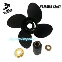 Captain Boat Propeller 13x17 Fit Yamaha Outboard Engine 50 60 70 75 80 90 100 130HP Aluminum Alloy 4 Blade 15 Tooth Spline