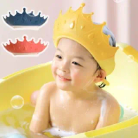 READY BANDUNG Topi Keramas Bayi Anak Crown Baby Shower Cap Topi Mandi Balita Mahkota Pelindung Mata 