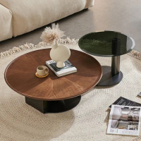 Modern Design Coffee Table Luxury Balcony Dinner Bedroom Books Style Wood Round Coffee Table Simple Minimalist Nordic Furniture