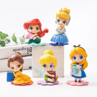 16 style 9-11cm Princess Figure Toys Aladdin Sofia Belle Cinderella Alice Sleeping Beauty PVC model Collection toy girls gifts