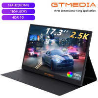 GTMEDIA GAME MATE 173 Portable Monitor 17.3inch 2.5K 165HZ (DP) 144HZ2560 * 1440 100% sRGB Laptop Game Display Switch PS4/5 Xbox