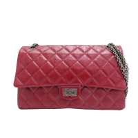【二手名牌BRAND OFF】CHANEL 香奈兒 紅色 菱格紋皮革 2.55 鍊帶肩背包 A37587