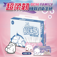 買一送一◆【BeniBear邦尼熊】BeniFamily邦尼家族抽取式衛生紙90抽14包6袋x2箱