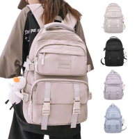 【MoodRiver】大容量後背包 雙肩包 學生書包 筆電後背包 旅行包(防潑水 減壓肩帶 素面 多隔層 可掛行李箱)