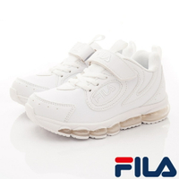★FILA斐樂頂級童鞋-氣墊機能運動鞋款3-J814U-111白(中大童段)