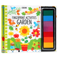 Usborne Fingerprint Activities Garden DIY coloring, Children's books aged 3 4 5 6, English picture books, 9781474932301